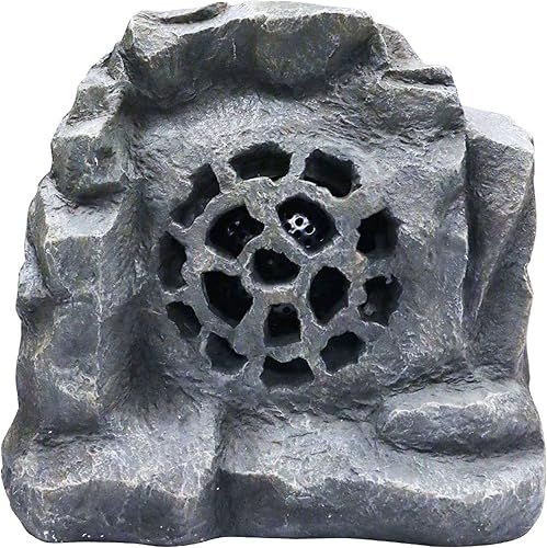 Alpine Corporation Waterproof Bluetooth Solar-Powered Outdoor Wireless Rock Speaker